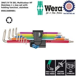 Bộ hoa thị Wera thép không gỉ nhiều màu sắc 3967/9 TX SXL Multicolour HF Stainless 1 với chức năng giữ Wera 05022689001