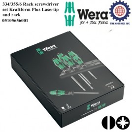 Bộ tua vít 6 chiếc 334/355/6 Rack screwdriver set Kraftform Plus Lasertip and rack Wera 05105656001