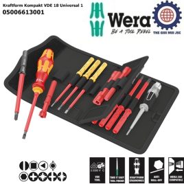 Bộ tua vít cách điện Wera 18 chi tiết Kraftform Kompakt VDE 18 Universal 1 Wera 05006613001