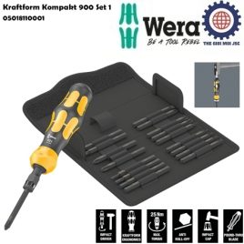 Bộ dụng cụ vít đóng Wera 05018110001 Kraftform Kompakt 900 Set 1 gồm 19 cái