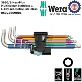 Bộ lục giác đầu bi Wera thép không gỉ nhiều màu sắc 9 cái 950/9 Hex-Plus Multicolour Stainless 1 Wera 05022669001