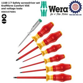 Bộ tua vít cách điện 7 cái 1160 i/7 Safety screwdriver set Kraftform Comfort VDE and voltage tester Wera 05031575001