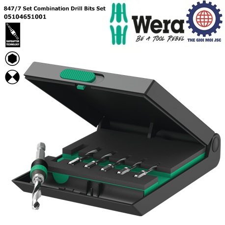 847- 7 Set Combination Drill Bits Set Wera 05104651001