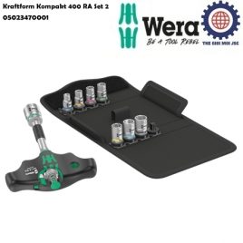 Bộ dụng cụ mở tuýp Wera 05023470001 Kraftform Kompakt 400 RA Set 2 với tay T vặn tuýp 1/4″ tự động