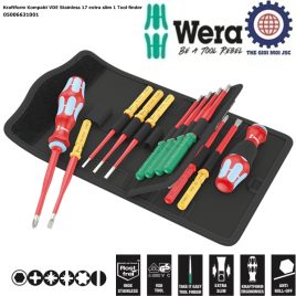 Bộ tua vít cách điện thép không gỉ Wera 05006631001 Kraftform Kompakt VDE Stainless 17 extra slim 1 gồm 17 cái