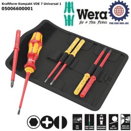 Bộ tua vít cách điện Wera 05006600001 Kraftform Kompakt VDE 7 Universal 1 Tool finder gồm 7 cái