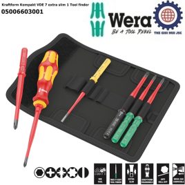 Bộ tua vít cách điện Wera 05006603001 Kraftform Kompakt VDE 7 extra slim 1 gồm 7 cái