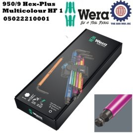 Bộ lục giác bi dài nhiều màu có VIÊN BI giữ Wera 05022210001 950/9 Hex-Plus Multicolour HF 1 gồm 9 cái