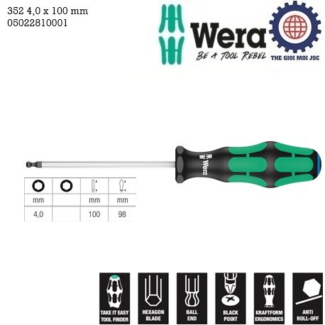 Wera 05022810001 352 4,0 x 100 mm THE GIOI MOI JSC