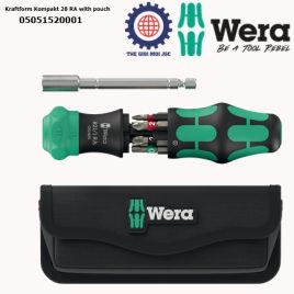 Dụng cụ mở vít đa năng tròng cóc tự động Kraftform Kompakt 28 RA kèm túi vải gồm 6 cái Wera 05051520001